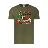 Vintage Olive mooey christmas Vintage Tee - MaliasSmallBusiness