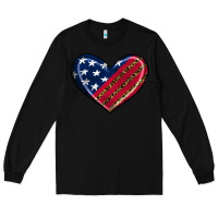 Black leopard with american flag Long Sleeve Tee - RanaPortraitStore