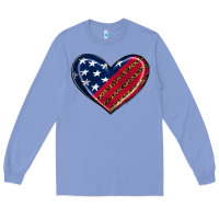 Colony Blue leopard with american flag Long Sleeve Tee - RanaPortraitStore