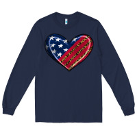 Navy leopard with american flag Long Sleeve Tee - RanaPortraitStore