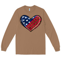 Toasted Coconut leopard with american flag Long Sleeve Tee - RanaPortraitStore