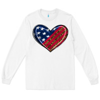 White leopard with american flag Long Sleeve Tee - RanaPortraitStore