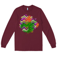 Burgundy halloween patch Long Sleeve Tee - BundleAndBundleShop