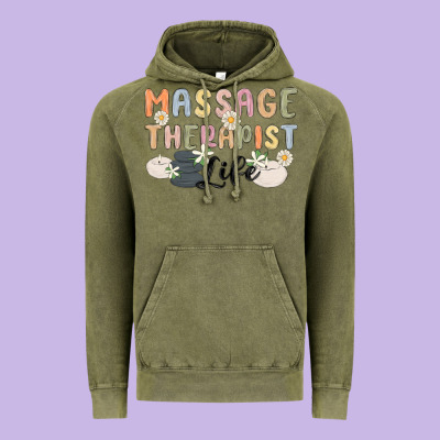 Massage Therapist Life Vintage Hoodie Designed By Maliassmallbusiness