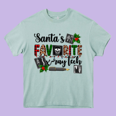 Santa's Favorite X Ray Tech Heavy Core Tee Designed By Adodesignshop