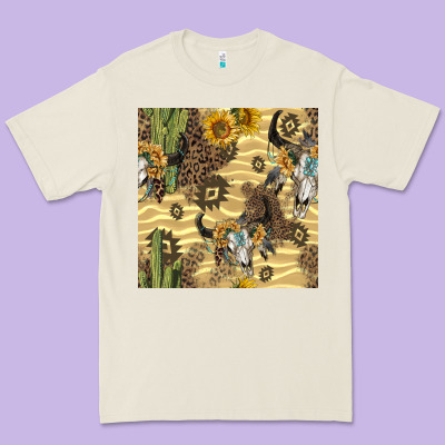 Aztec Bull Skull Premium Tee Designed By Bundleandbundleshop
