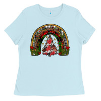 Baby Blue trees rainbow Ladies Tee - JahusDesignShop