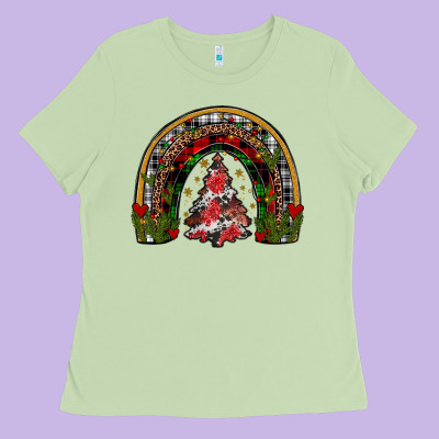 Trees Rainbow Ladies Tee Designed By Jahusdesignshop