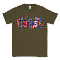 Army Green 4th of july nurse Classic Tee - NancyCooperArtShop