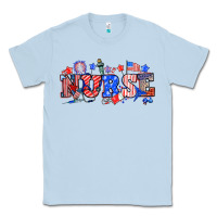Dusty Blue 4th of july nurse Classic Tee - NancyCooperArtShop