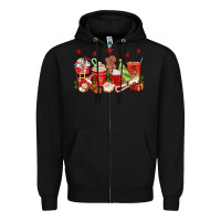 Black Christmas coffee cups Zipper Hoodie - texasbilliewilder