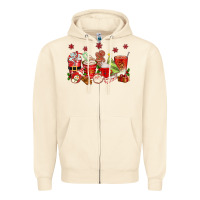 Sandshell Christmas coffee cups Zipper Hoodie - texasbilliewilder