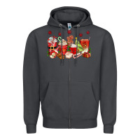 Smoke Christmas coffee cups Zipper Hoodie - texasbilliewilder