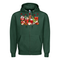 Sports Green Christmas coffee cups Zipper Hoodie - texasbilliewilder
