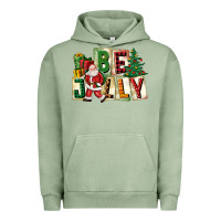 Pigment Oil Green be jolly santa christmas Urban Hoodie - FaDigitalArtStudio