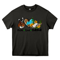 Asphalt peace love  bullskull Heavy Core Tee - AdoDesignShop