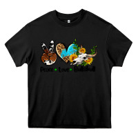 Black peace love  bullskull Heavy Core Tee - AdoDesignShop