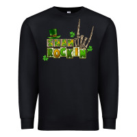 Black Sham rockin skeleton hand St. Patrick's Premium Sweatshirt - CowGirlArtShop