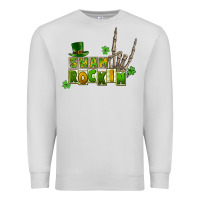Dove Grey Sham rockin skeleton hand St. Patrick's Premium Sweatshirt - CowGirlArtShop