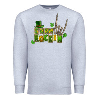 Heather Grey Sham rockin skeleton hand St. Patrick's Premium Sweatshirt - CowGirlArtShop