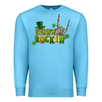 Ocean Blue Sham rockin skeleton hand St. Patrick's Premium Sweatshirt - CowGirlArtShop
