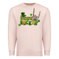 Pale Pink Sham rockin skeleton hand St. Patrick's Premium Sweatshirt - CowGirlArtShop