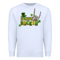 White Sham rockin skeleton hand St. Patrick's Premium Sweatshirt - CowGirlArtShop
