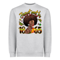 Heather Grey juneteenth 1865 black woman Heavyweight Sweatshirt - LillyAllenDesigns