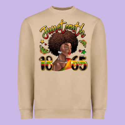 Juneteenth 1865 Black Woman Heavyweight Sweatshirt Designed By Lillyallendesigns