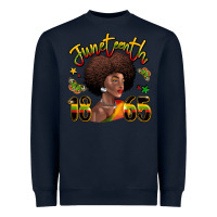 Navy juneteenth 1865 black woman Heavyweight Sweatshirt - LillyAllenDesigns