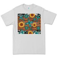 Dove Grey cross gemstone and sunflower Premium Tee - Artiststas