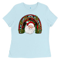 Baby Blue santa rainbow Ladies Tee - JahusDesignShop