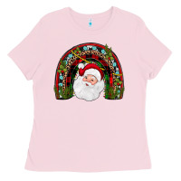 Bubblegum Pink santa rainbow Ladies Tee - JahusDesignShop