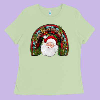 Santa Rainbow Ladies Tee Designed By Jahusdesignshop