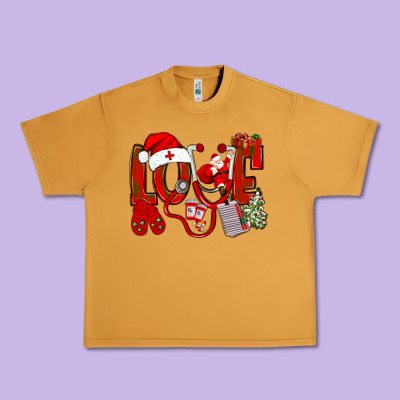 Christmas Love Nurse Urban Heavy Tee Designed By Nancycooperartshop