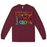 Burgundy birthday boy 1 Long Sleeve Tee - BundleAndBundleShop