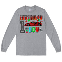 Heather Grey birthday boy 1 Long Sleeve Tee - BundleAndBundleShop