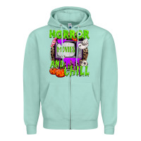 Seafoam Horror movies and chill Zipper Hoodie - NancyCooperArtShop