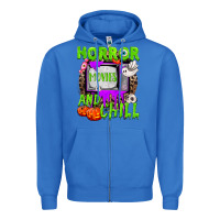 True Royal Horror movies and chill Zipper Hoodie - NancyCooperArtShop
