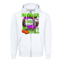 White Horror movies and chill Zipper Hoodie - NancyCooperArtShop