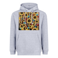 Heather Grey America flag sunflower star tumbler Heavyweight Hoodie - HowdyJamesFarm