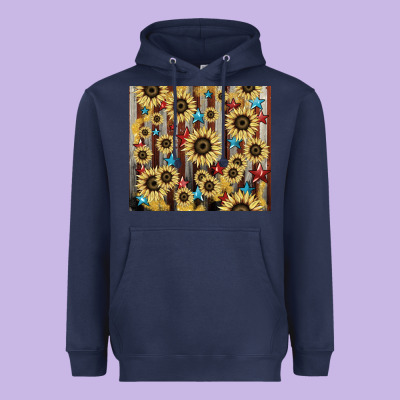 America Flag Sunflower Star Tumbler Heavyweight Hoodie Designed By Howdyjamesfarm