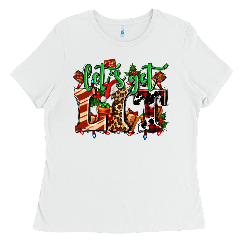 Lets Get Lit With Christmas Ladies Tee by AdoDesignShop | Teevron