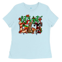 Baby Blue lets get lit with Christmas Ladies Tee - AdoDesignShop