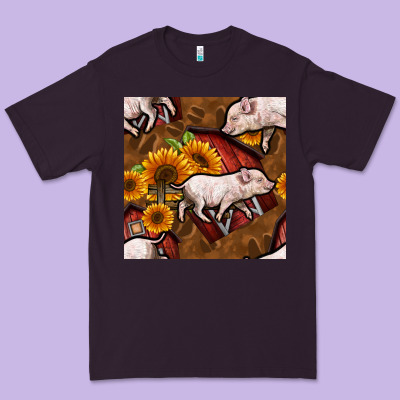 Pig And Barn Premium Tee Designed By Bundleandbundleshop