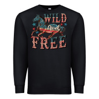 Black Wild and free 4th of july Premium Sweatshirt - CowGirlArtShop