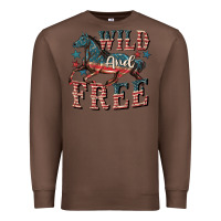 Chestnut Wild and free 4th of july Premium Sweatshirt - CowGirlArtShop