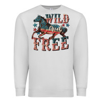 Dove Grey Wild and free 4th of july Premium Sweatshirt - CowGirlArtShop