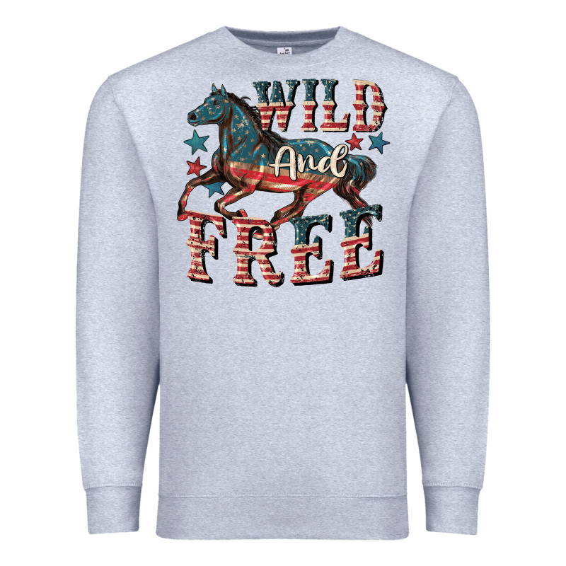 Wild And Free 4th Of July Premium Sweatshirt by CowGirlArtShop | Teevron