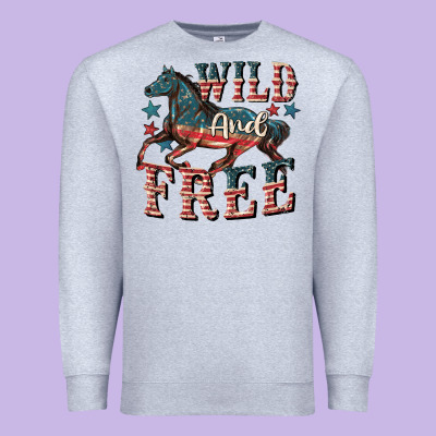 Wild And Free 4th Of July Premium Sweatshirt Designed By Cowgirlartshop